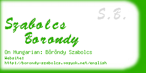 szabolcs borondy business card