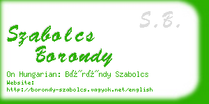 szabolcs borondy business card